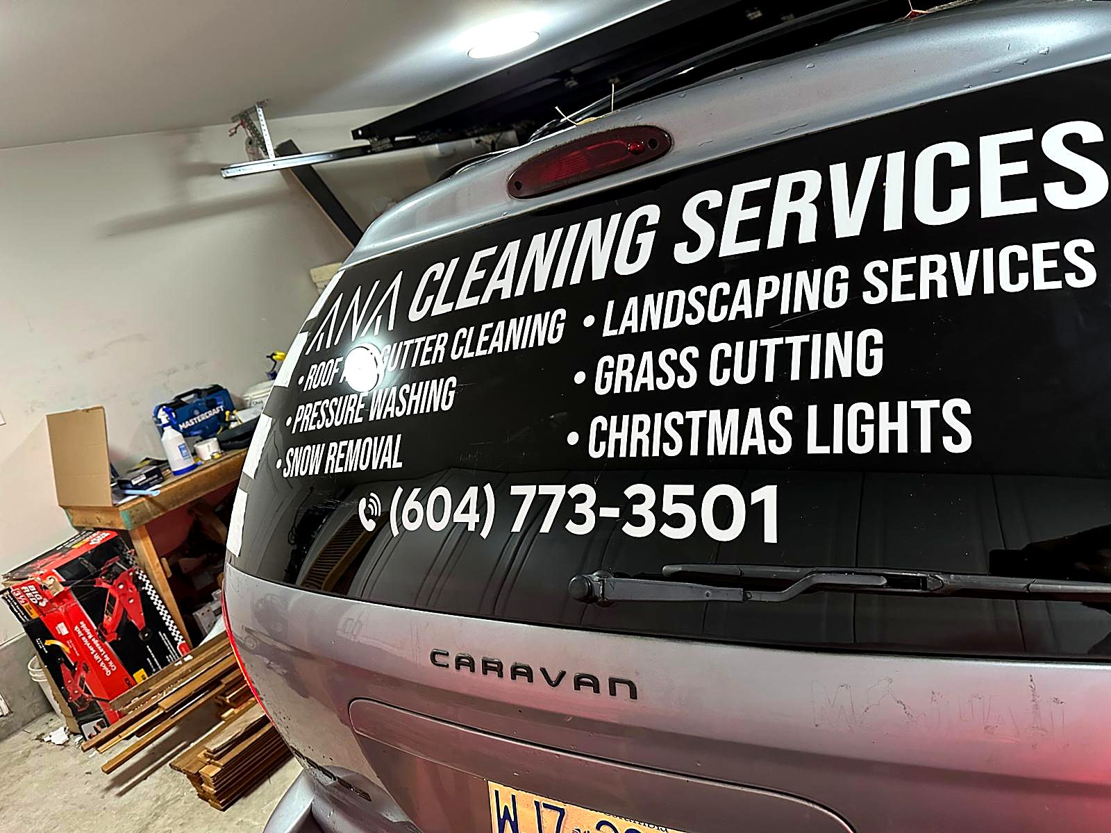 ANA Cleaning Services van lettering