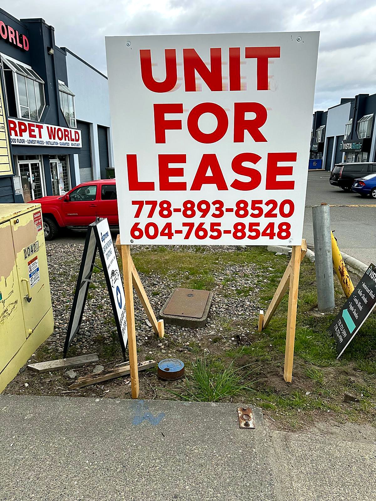 Unit For Lease site sign