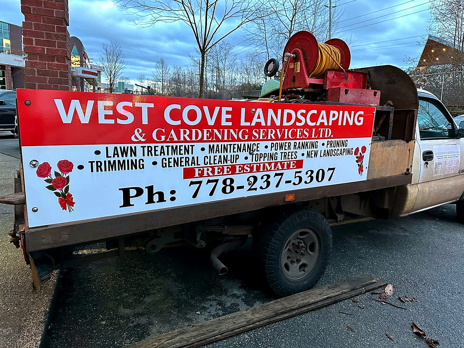 West Cove Landscaping truck signs